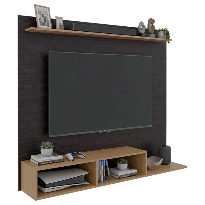 Panel de TV Munt, Kronos Wengue y Kronos Fresno, con Espacio para Televisor de hasta 70" ZF