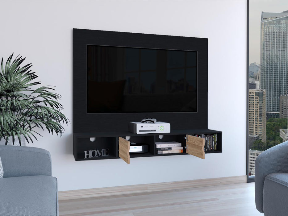 Panel de Tv Hanna, Wengue y Miel, con Espacio Para Televisor de Hasta 60 Pulgadas