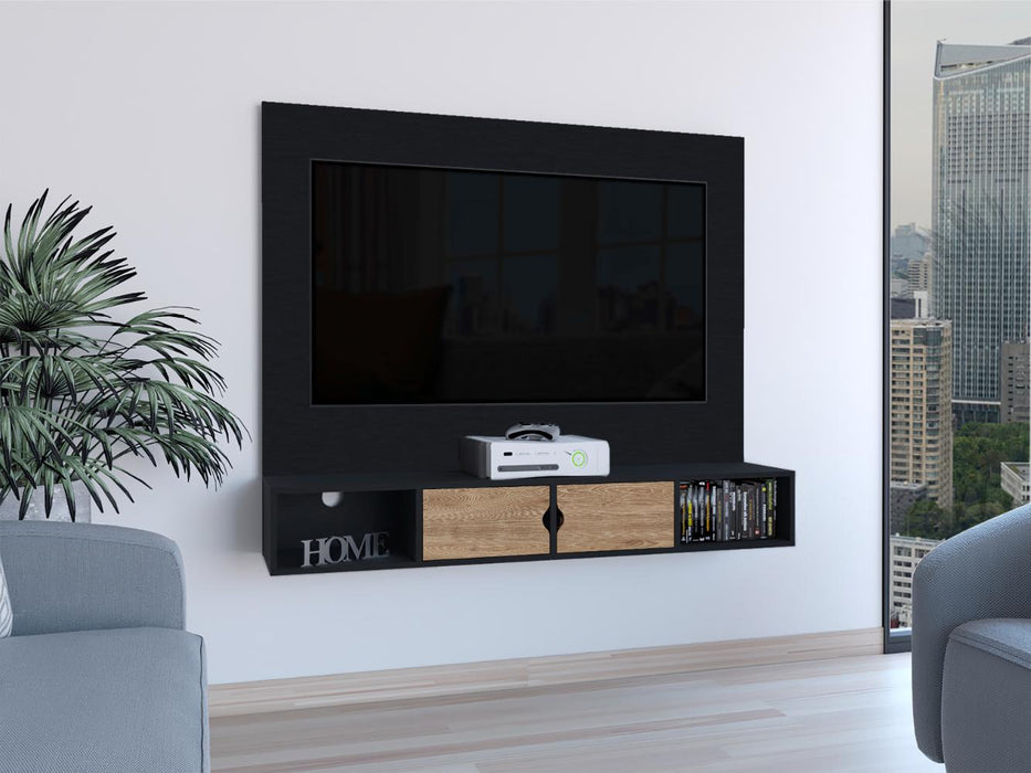 Panel de Tv Hanna, Wengue y Miel, con Espacio Para Televisor de Hasta 60 Pulgadas