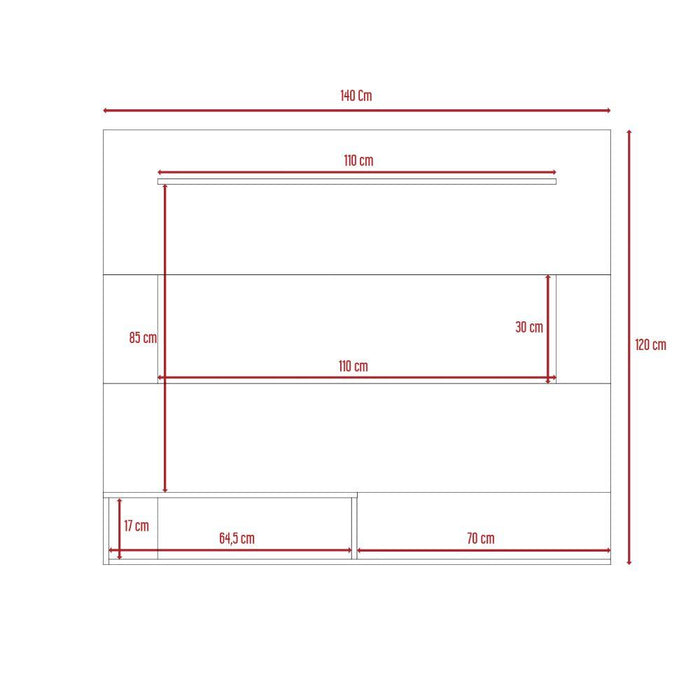 Panel de Tv Ascher, Café Claro y Blanco Duqueza, con Espacio Para Televisor de Hasta 55 Pulgadas