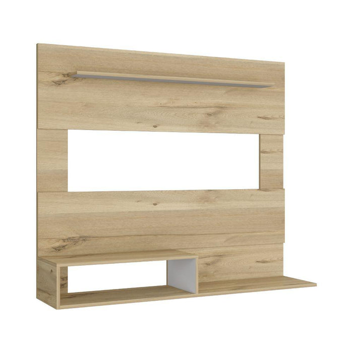Panel de Tv Ascher, Café Claro y Blanco Duqueza, con Espacio Para Televisor de Hasta 55 Pulgadas