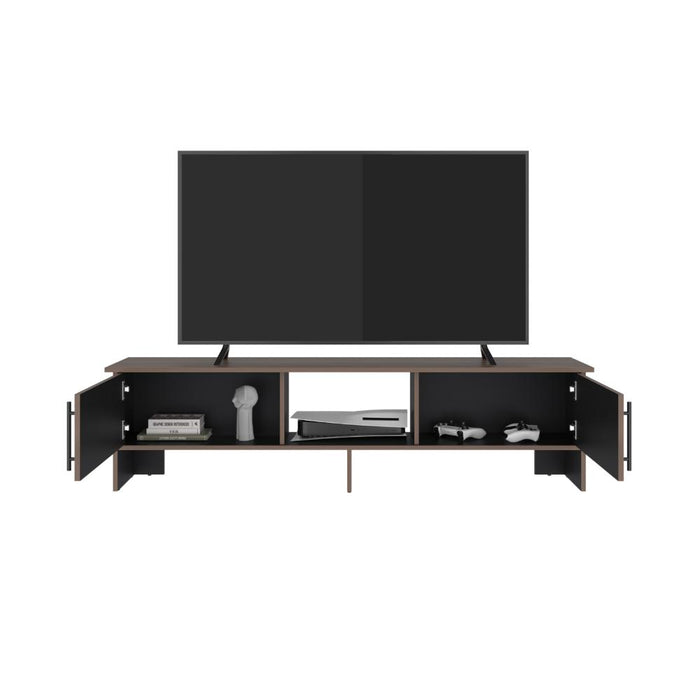 Mesa Para Tv Dago, Avellana y Wengue, Para Televisor de Hasta 65 Pulgadas con dos puertas