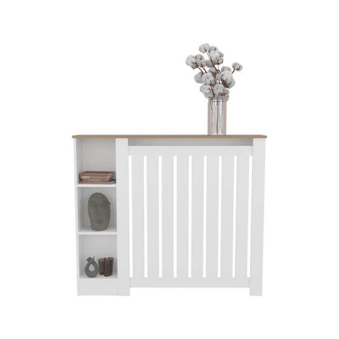 Cubierta para Radiador Joseph, Blanco y Kronos Fresno, con Espacios para Objetos Decorativos ZF