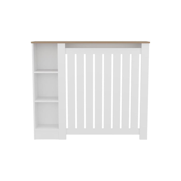 Cubierta para Radiador Joseph, Blanco y Kronos Fresno, con Espacios para Objetos Decorativos ZF
