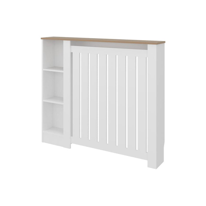 Cubierta para Radiador Joseph, Blanco y Kronos Fresno, con Espacios para Objetos Decorativos ZF