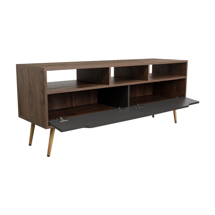 Mesa Para Tv Raichel, Nogal y Plata Oscuro, Para Televisor de 60 Pulgadas