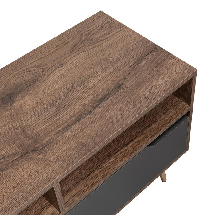 Mesa Para Tv Raichel, Nogal y Plata Oscuro, Para Televisor de 60 Pulgadas