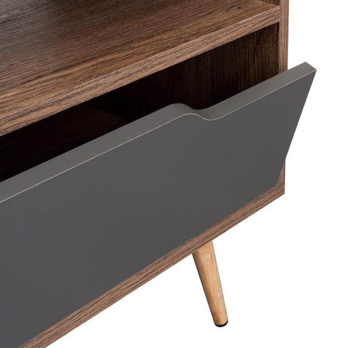 Mesa Para Tv Raichel, Nogal y Plata Oscuro, Para Televisor de 60 Pulgadas