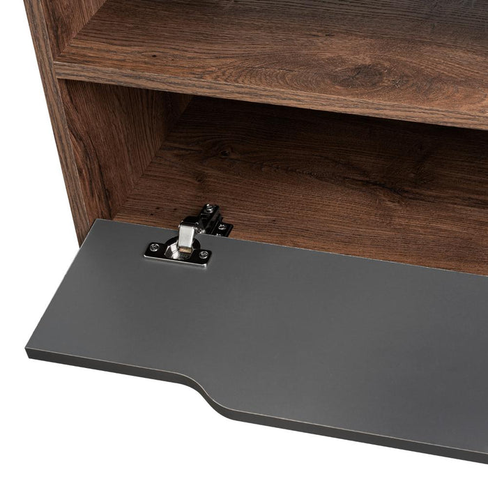Mesa Para Tv Raichel, Nogal y Plata Oscuro, Para Televisor de 60 Pulgadas