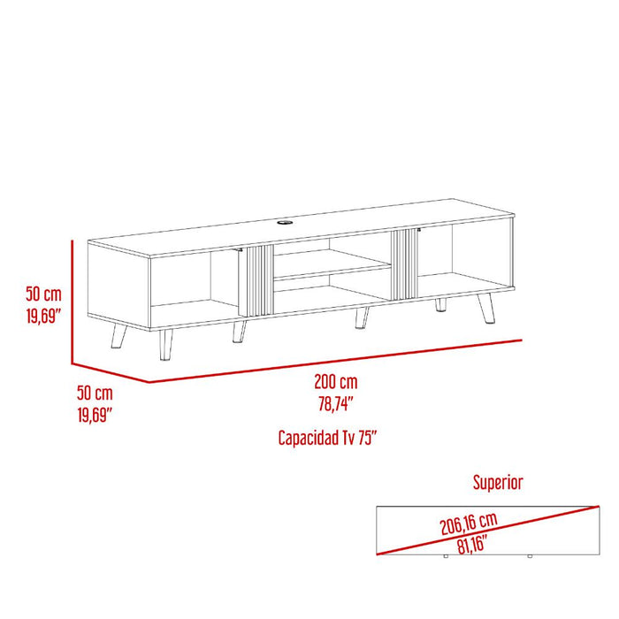 Mesa Para TV Shane, Fresno y Capri, Para Televisor de 75 Pulgadas