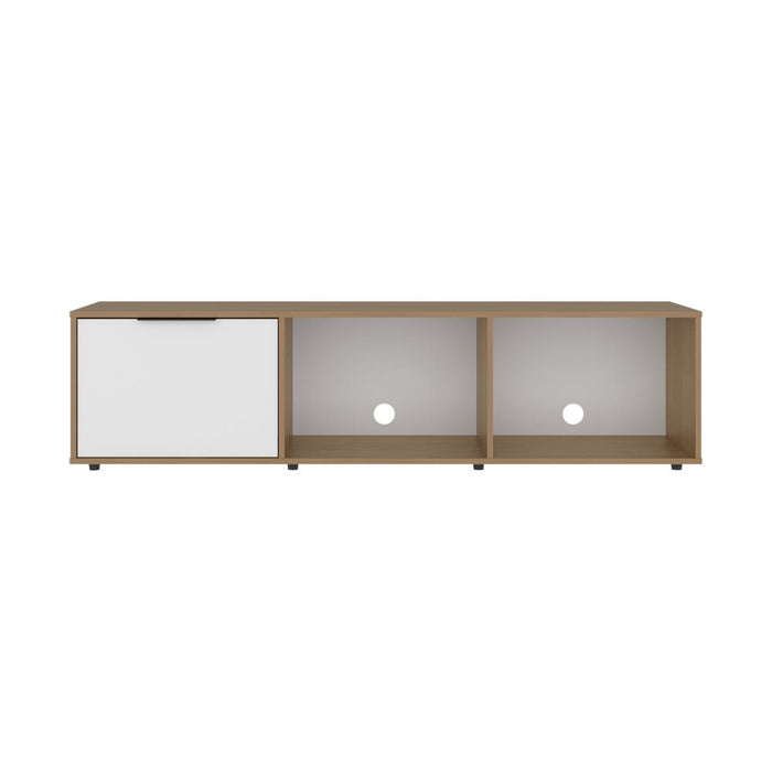 Mesa para TV Dorne, Kronos Fresno y Kronos Blanco, con Puerta Abatible, para Televisor hasta 65" ZF