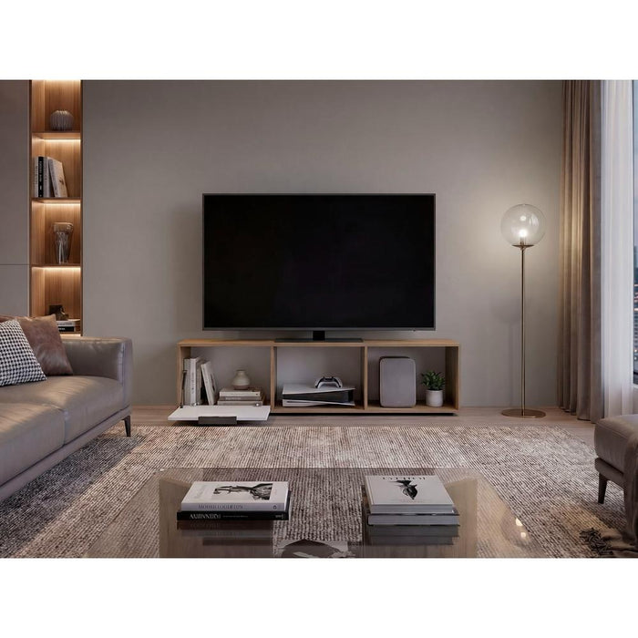 Mesa para TV Dorne, Kronos Fresno y Kronos Blanco, con Puerta Abatible, para Televisor hasta 65" ZF