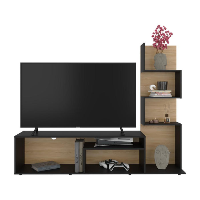 Mesa Para Tv Neri, Fresno Europeo y Wengue, Para Televisor Hasta 55 Pulgadas