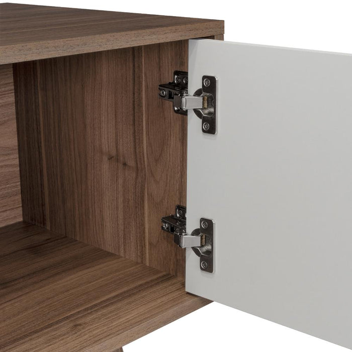 Mesa para Tv Rizzo, Castaño y Blanco Duqueza, con Espacio Para Televisor 55"