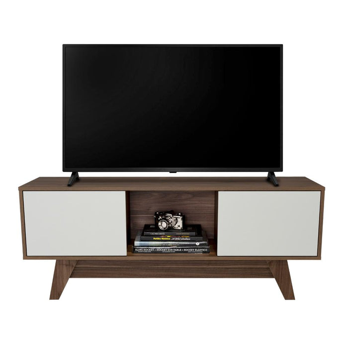 Mesa para Tv Rizzo, Castaño y Blanco Duqueza, con Espacio Para Televisor 55"