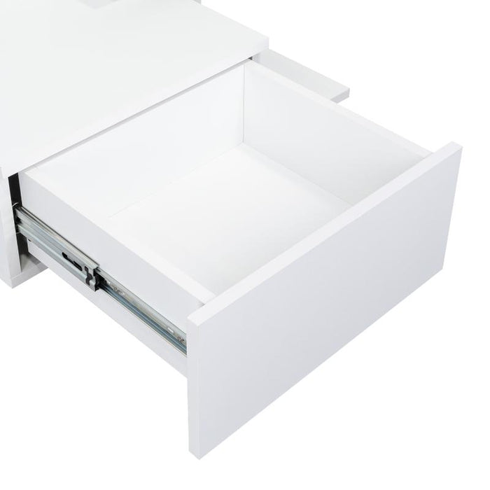 Mesa Flotante Recibidor Viena, Blanco, con un Cajón