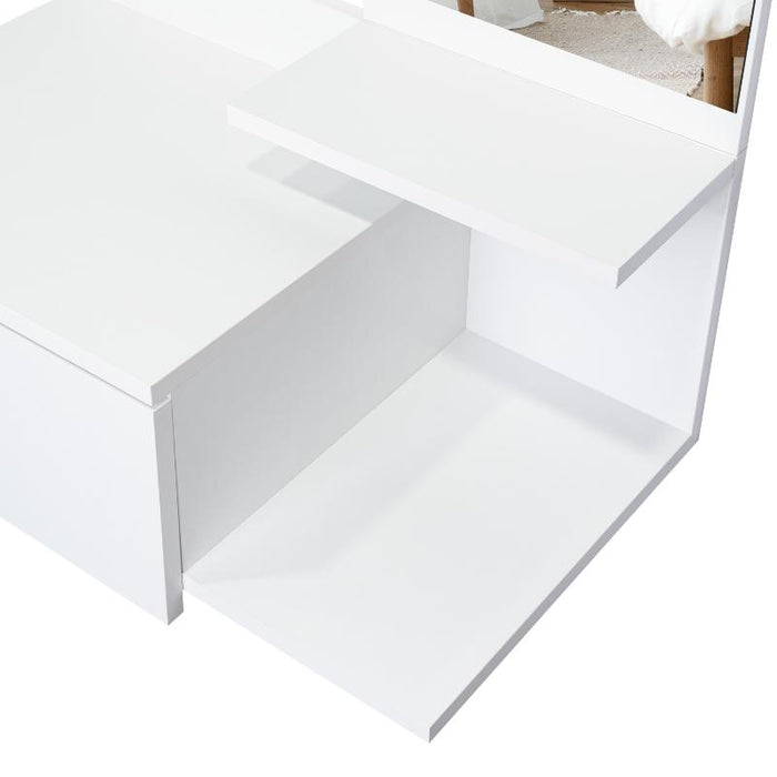 Mesa Flotante Recibidor Viena, Blanco, con un Cajón