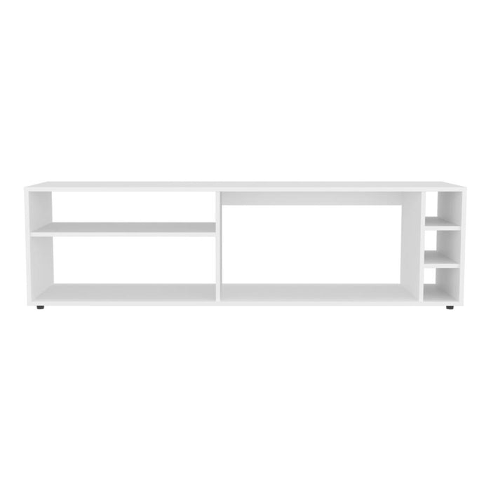 Mesa para TV Sunta, Blanco, con amplios espacios para ubicar dispositivos de entretenimiento 70" ZF