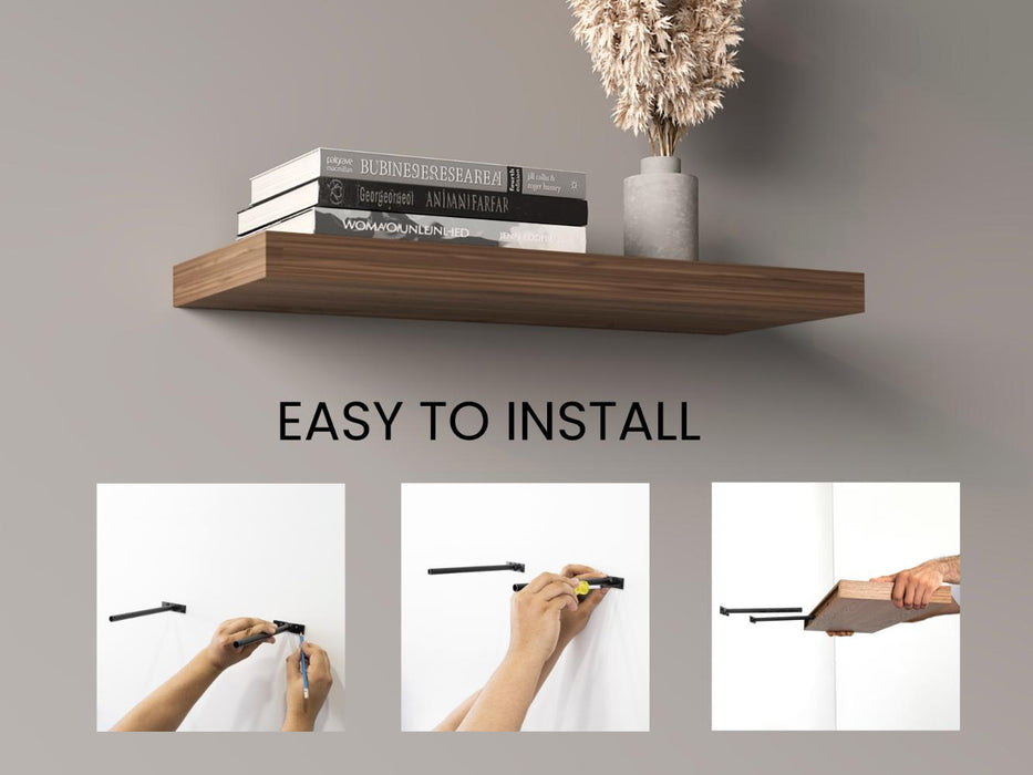 Repisa Flotante Maca X2, Nogal, con espacio para ubicar objetos ZF