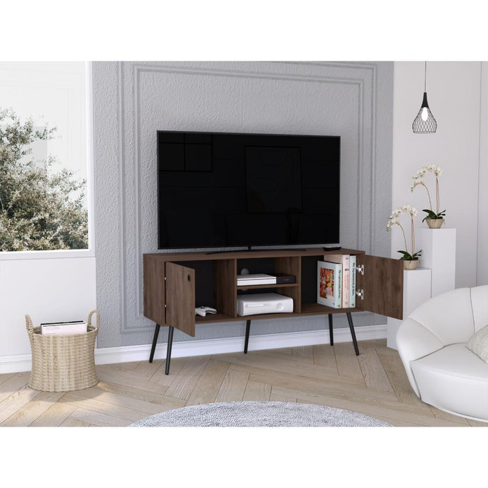 Mesa Para Tv Valencia, Nogal, Con Espacio Para Tv de Hasta 60 Pulgadas