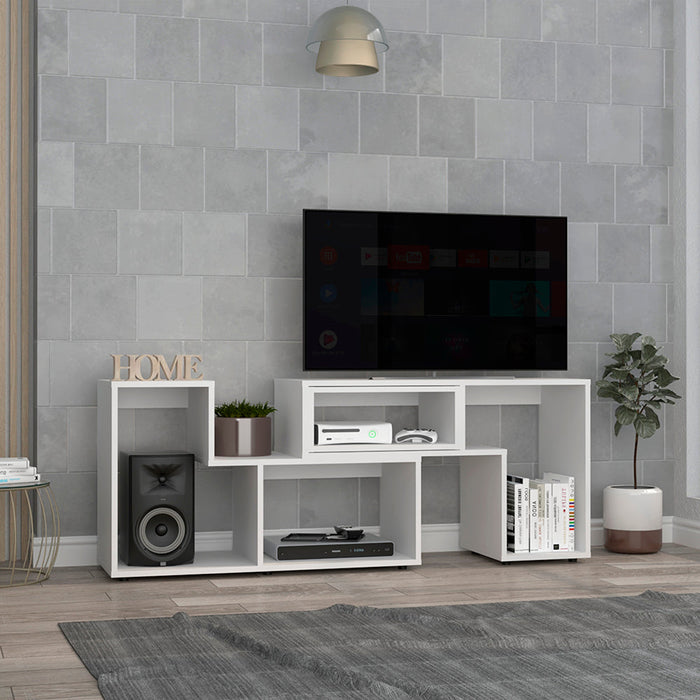 Mesa Para Tv Ascher, Blanco Duqueza, con Espacio Para Televisor de Hasta 50 Pulgadas