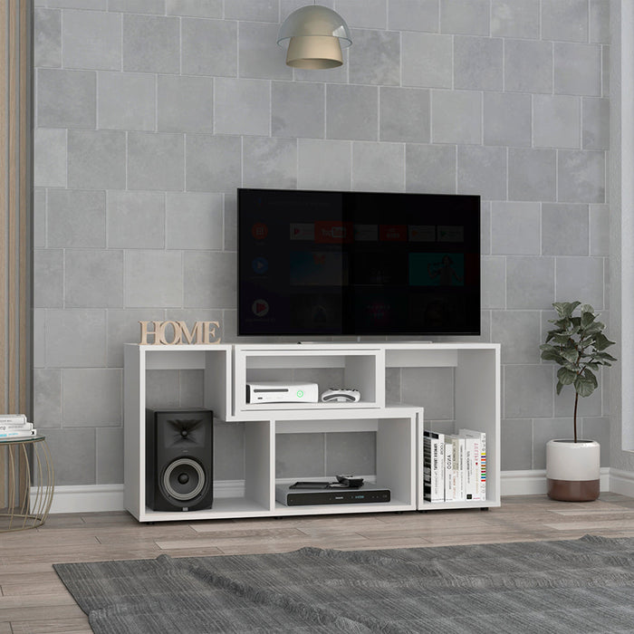 Mesa Para Tv Ascher, Blanco Duqueza, con Espacio Para Televisor de Hasta 50 Pulgadas