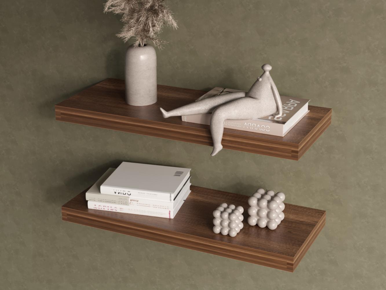 Repisa Flotante Maca X2, Cobre, con espacio para ubicar objetos ZF