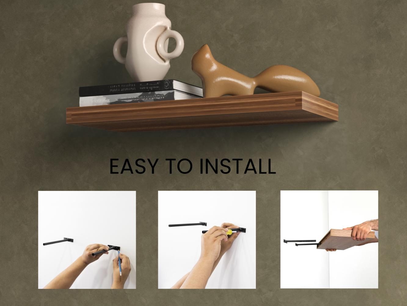 Repisa Flotante Maca X2, Cobre, con espacio para ubicar objetos ZF