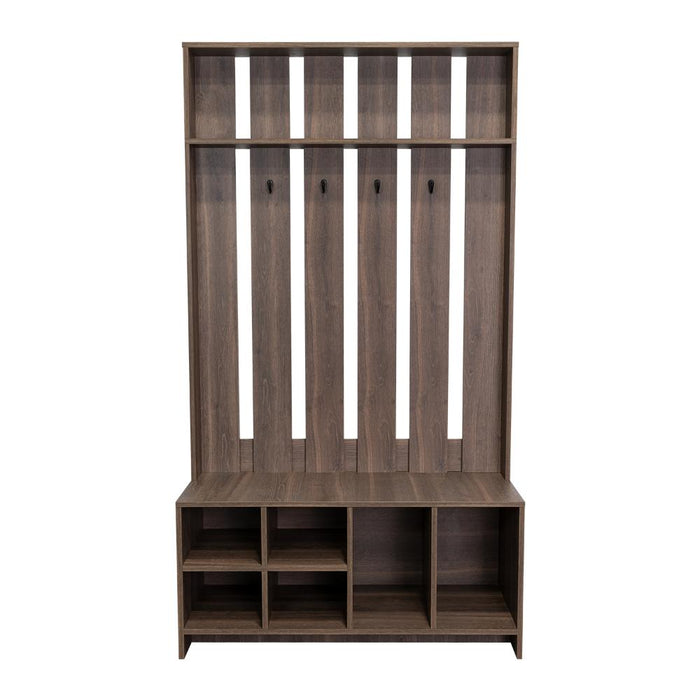 Mueble Auxiliar Zapatero Ascher, Avellana, Ideal Para Ubicar Bolsos Entre Otros
