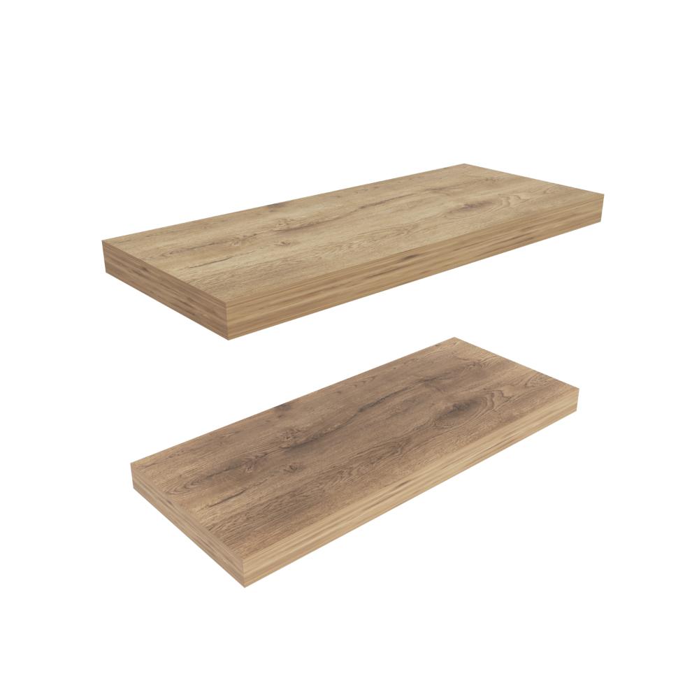 Repisa Flotante Maca X2, Macadamia, con espacio para ubicar objetos ZF