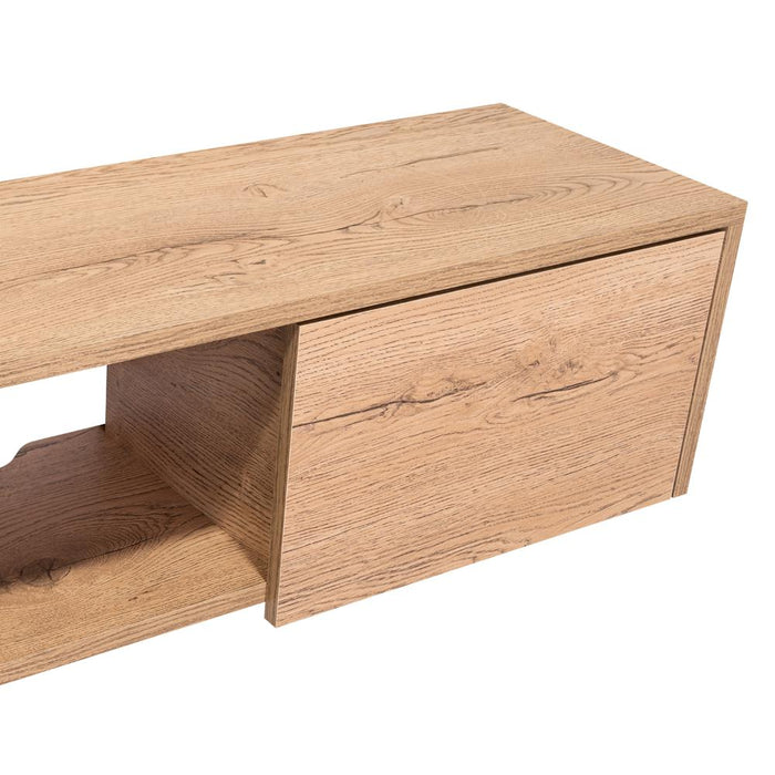 Mesa Para Tv Flotante Gleid, Macadamia, con Dos Puertas Abatibles