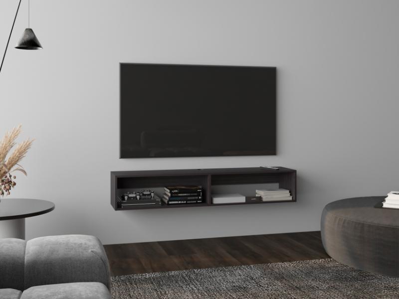 Repisa Flotante Kerin, Wengue, con dos espacios para ubicar objetos ZF