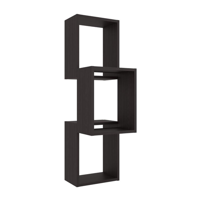 Repisa Pared Seyner, Wengue, Tres cubos con espacio para colocar objetos decorativos ZF