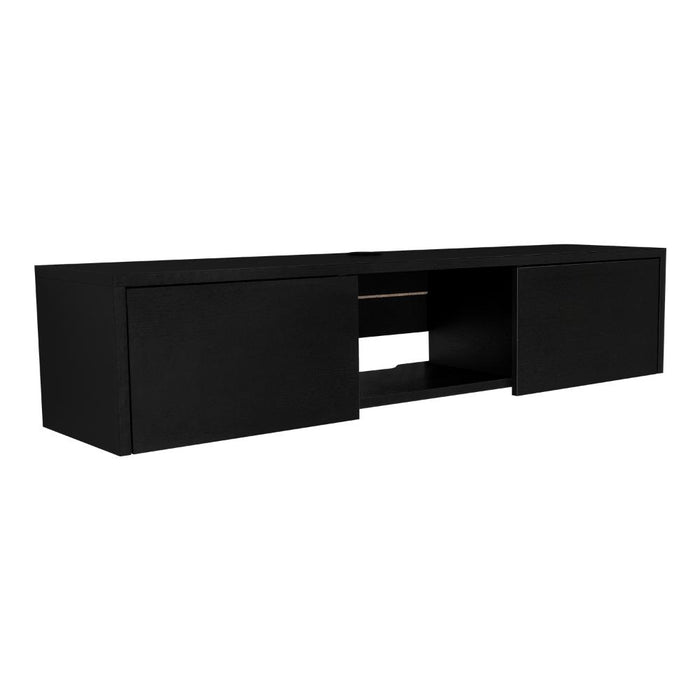 Mesa Para Tv Flotante Gleid, Wengue, con Dos Puertas Abatibles
