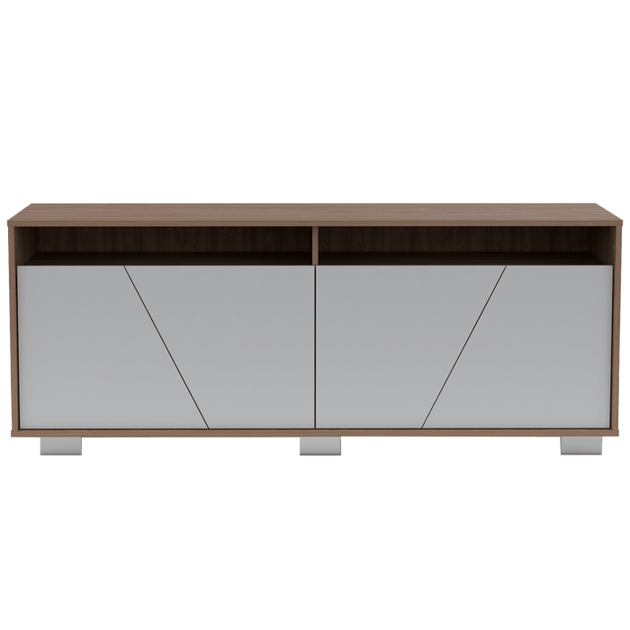 Mesa Para Tv Orus, Miel y Blanco, con Espacio Para Televisor de 70 Pulgadas