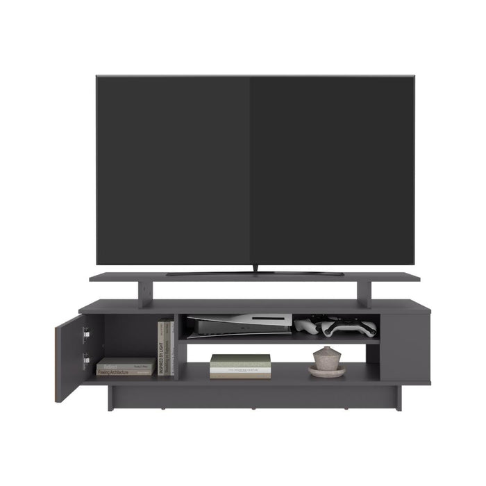 Mesa de TV Bowie, Plomo y Ocaso, para Televisor hasta 55 Pulgadas