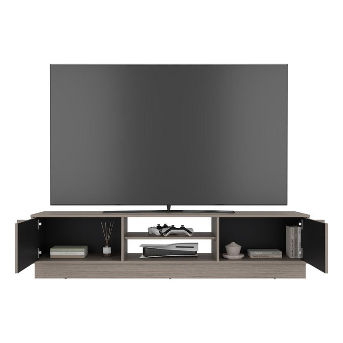 Mesa para TV Caobe, Positano y Wengue, para Televisor de hasta 75 Pulgadas con Cuatro Puertas