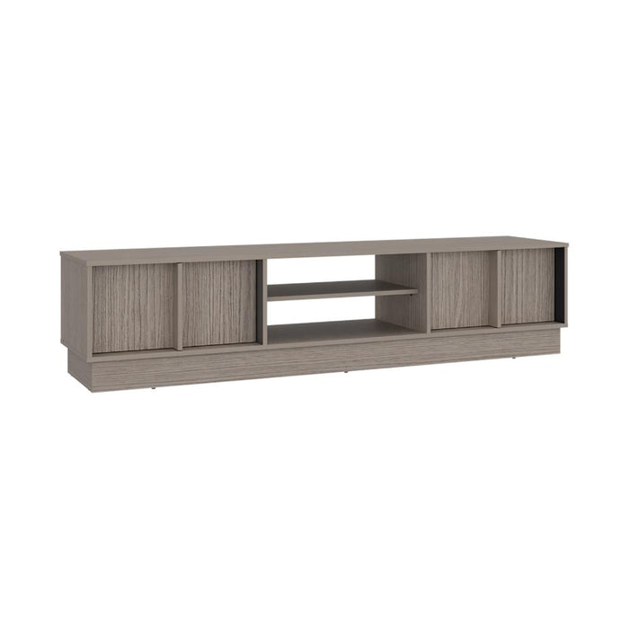 Mesa para TV Caobe, Positano y Wengue, para Televisor de hasta 75 Pulgadas con Cuatro Puertas