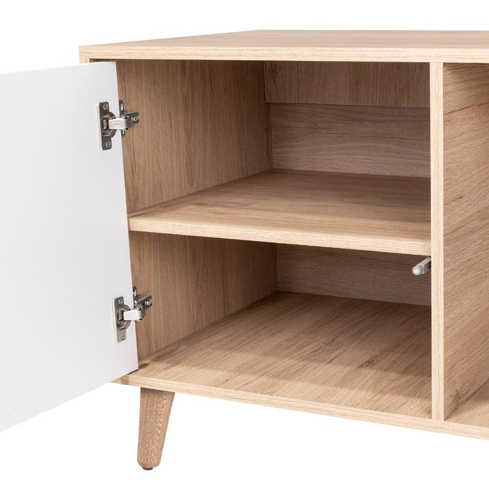 Mesa Para Tv Bored, Cartagena y Blanco, con Espacio Para Televisor de Hasta 60 Pulgadas