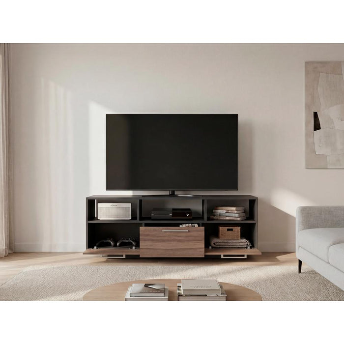Mesa Para Tv Wema, Wengue y Avellana, con Espacio Para Televisor y varios entrepaños