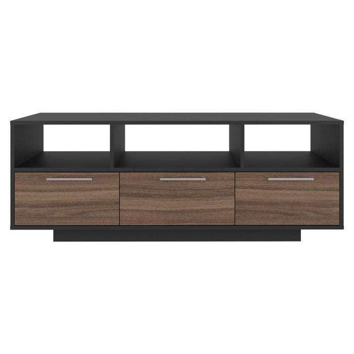 Mesa Para Tv Wema, Wengue y Avellana, con Espacio Para Televisor y varios entrepaños