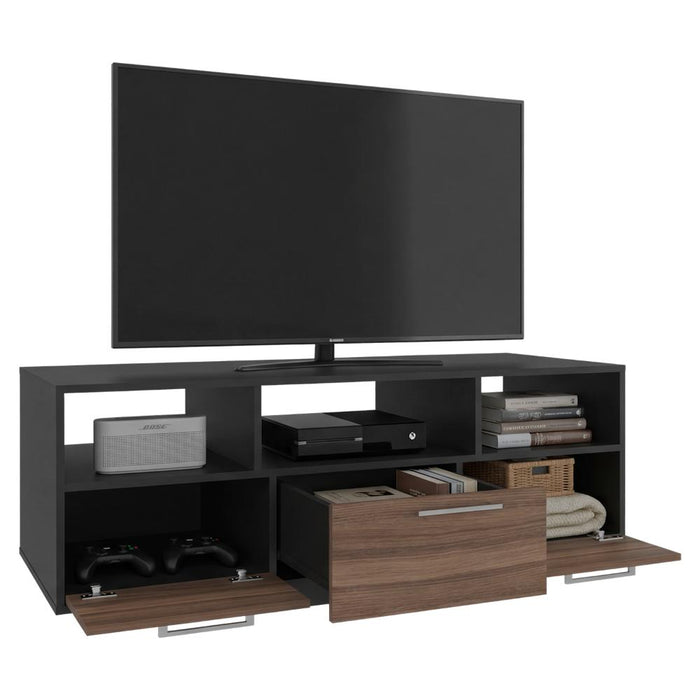 Mesa Para Tv Wema, Wengue y Avellana, con Espacio Para Televisor y varios entrepaños