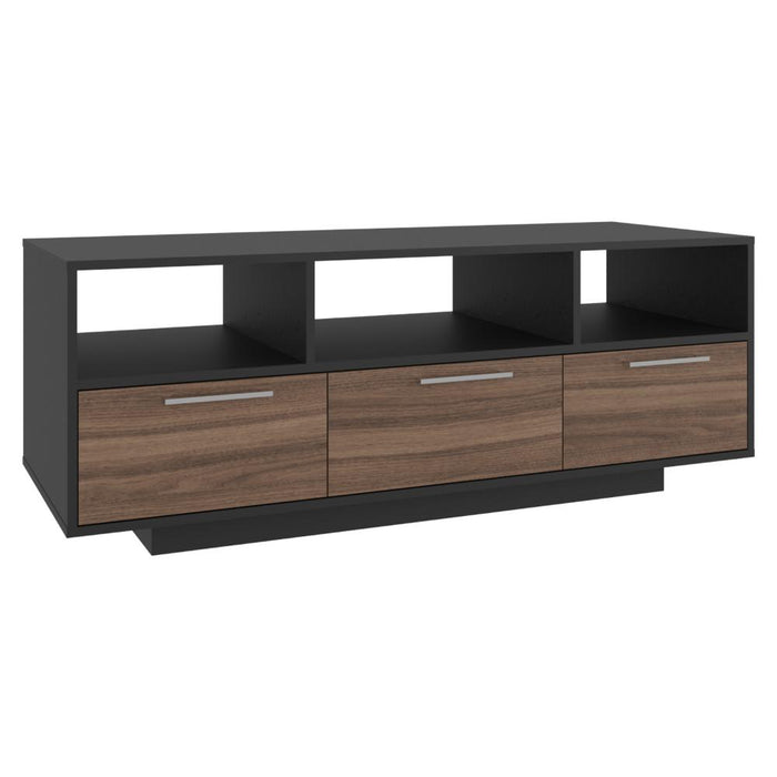 Mesa Para Tv Wema, Wengue y Avellana, con Espacio Para Televisor y varios entrepaños
