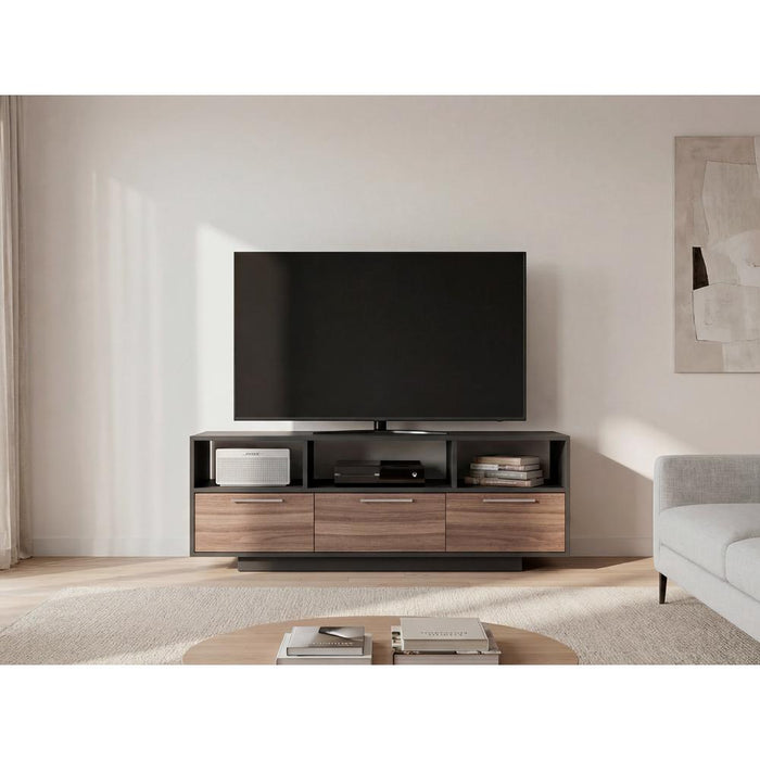 Mesa Para Tv Wema, Wengue y Avellana, con Espacio Para Televisor y varios entrepaños