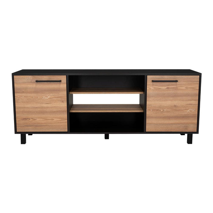 Mesa Para Tv Wesley, Wengue y Fresno Europeo, con Espacio Para Televisor de 65 Pulgadas