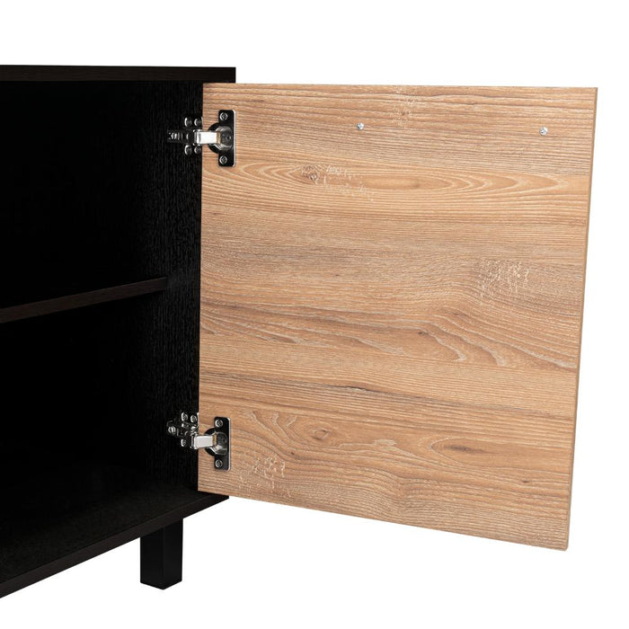 Mesa Para Tv Wesley, Wengue y Fresno Europeo, con Espacio Para Televisor de 65 Pulgadas
