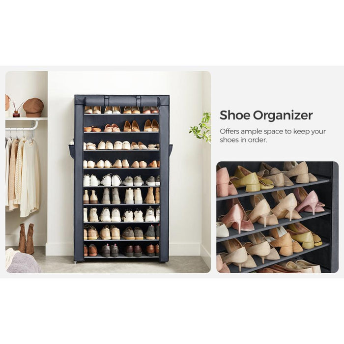 Closet Portátil Zapatero Miek, Gris 27 pares