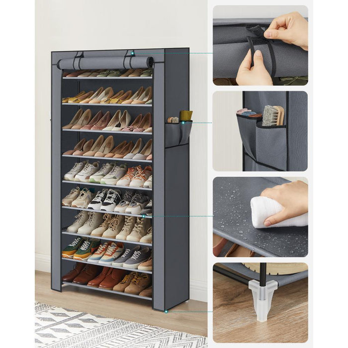 Closet Portátil Zapatero Miek, Gris 27 pares