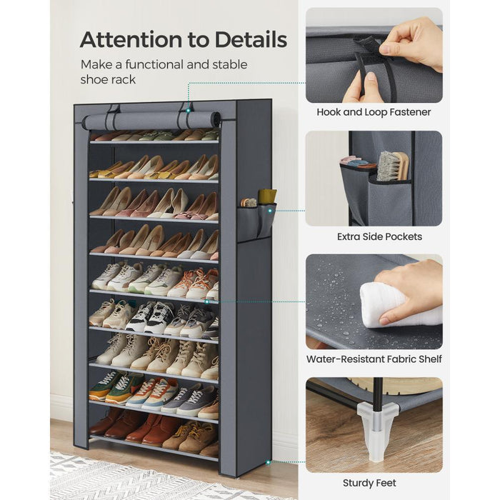 Closet Portátil Zapatero Miek, Gris 27 pares