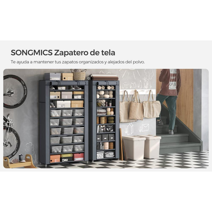 Closet Portátil Zapatero Miek, Gris 27 pares